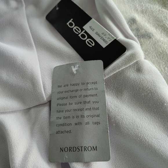 Bebe Strapless White Peplum Romper M - Picture 5 of 7